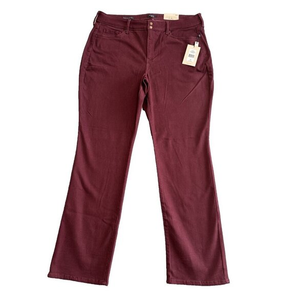 NYDJ Denim - NYDJ Marilyn Straight Plum Purple Jeans Women's Sz 18W High Rise Lift Tuck NWT